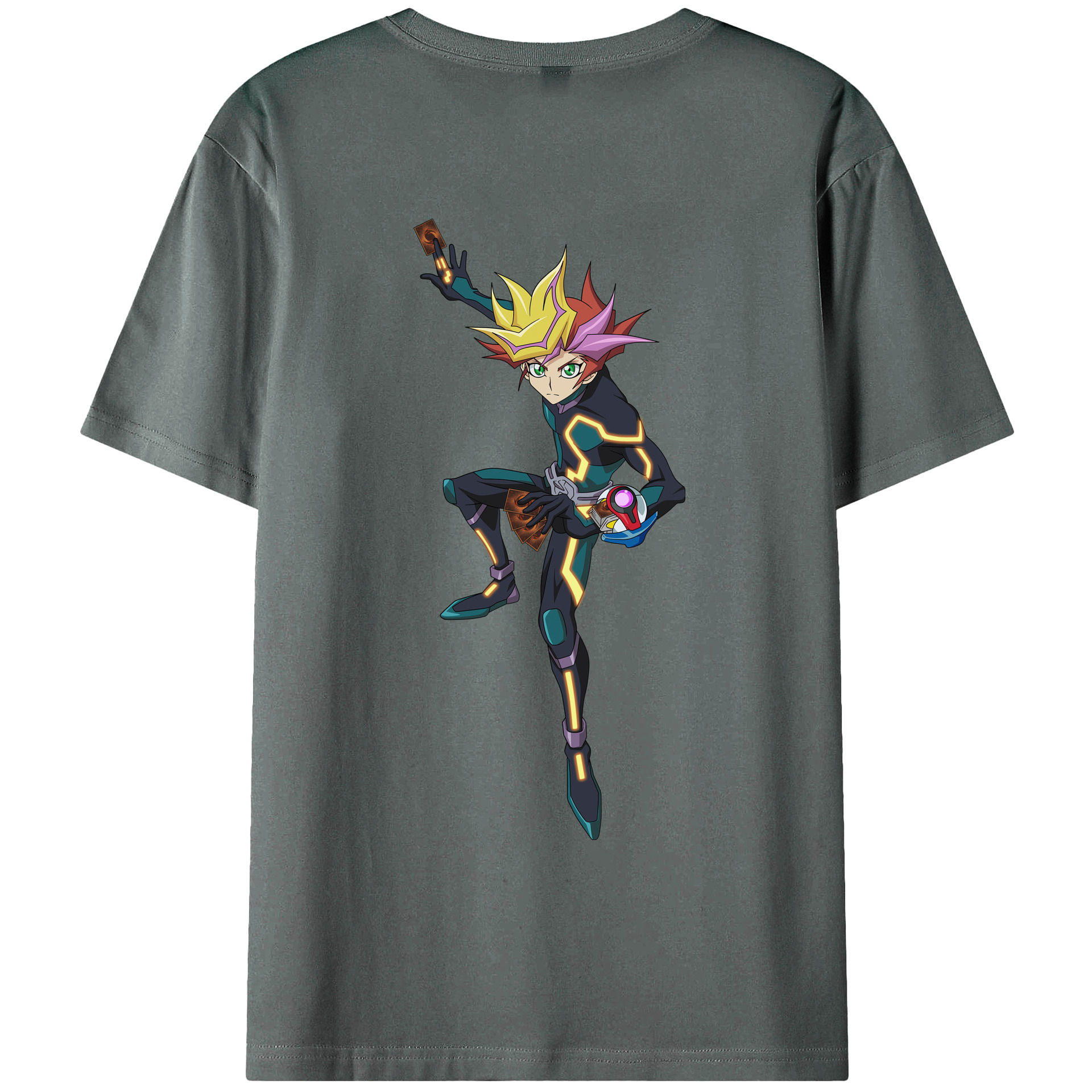 （画像用） 遊☆戯☆王 Yu-Gi-Oh! 綿100％ メンズ半袖Tシャツ（バックプリント） 通気性